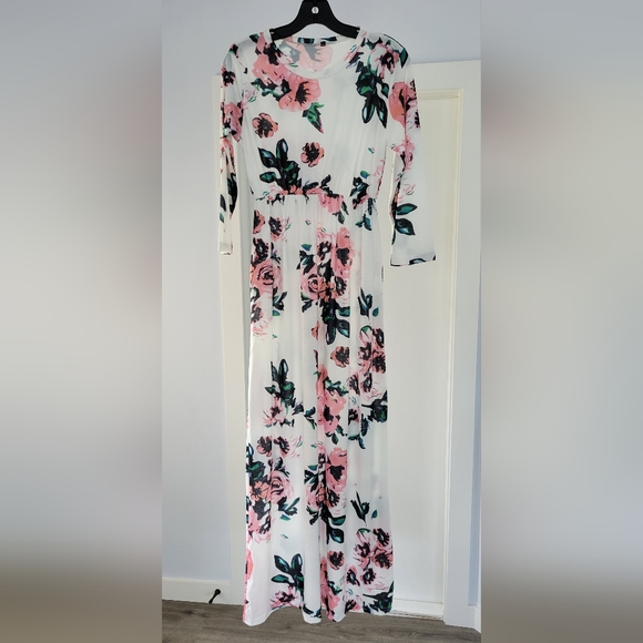 🌺Floral Printed 3/4 Sleeve Maxi Dress - Picture 4 of 7
